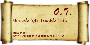 Országh Teodózia névjegykártya