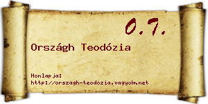 Országh Teodózia névjegykártya