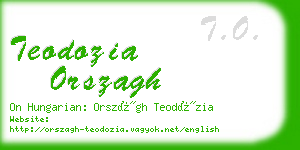 teodozia orszagh business card